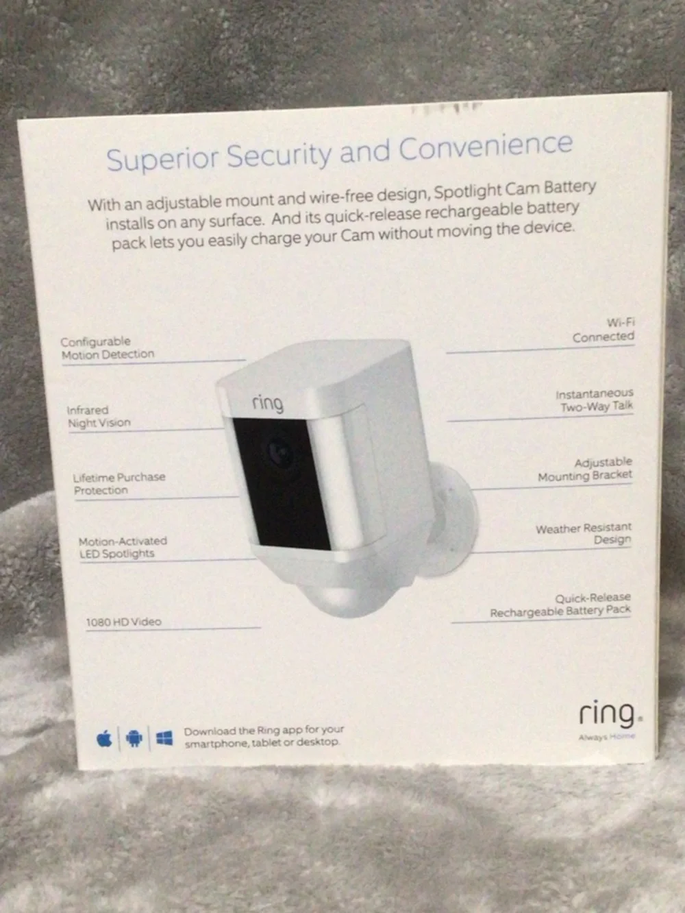 Ring Spotlight Cam Battery~Outdoor Security Camera & Spotlight